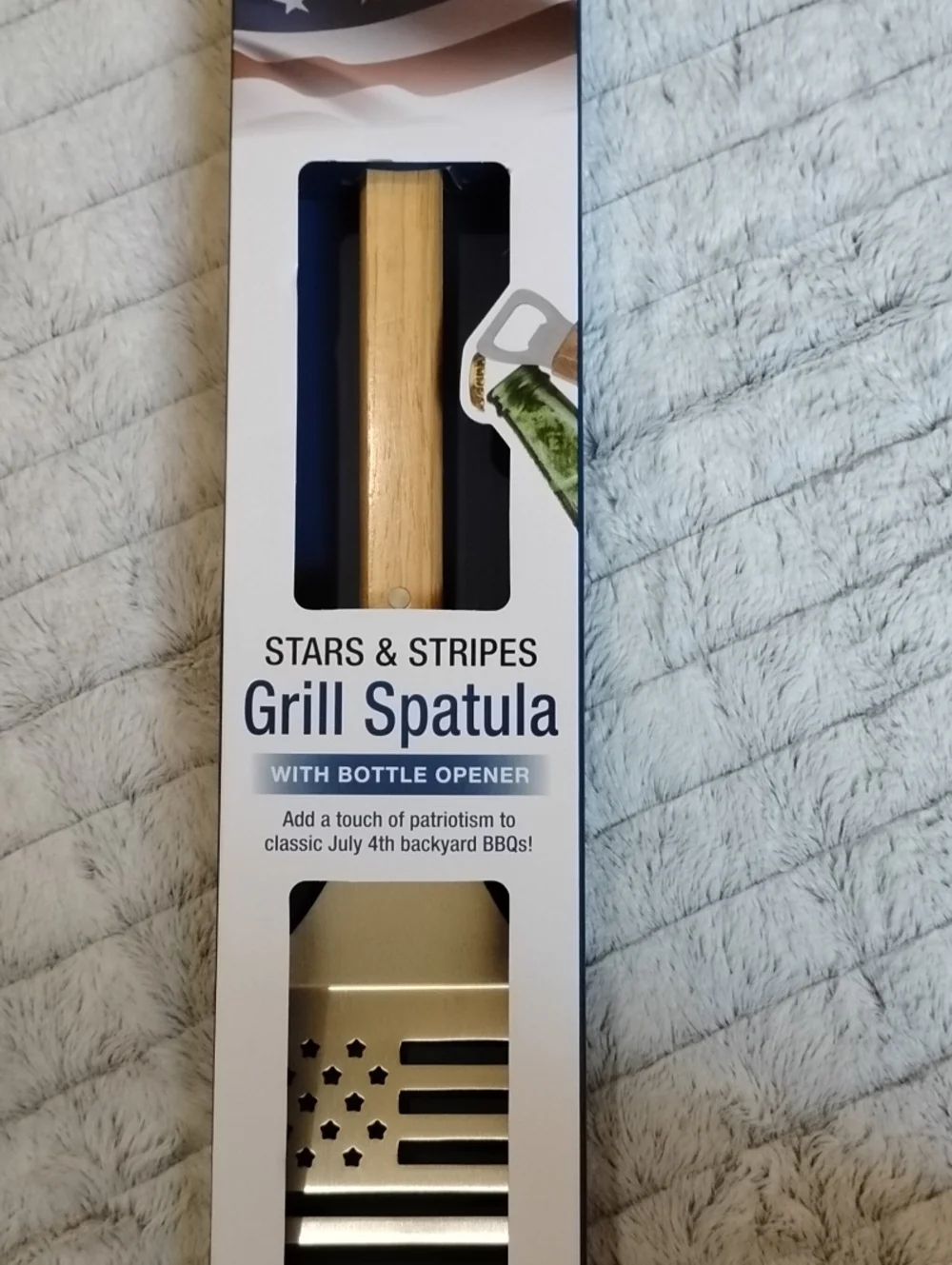Tailgating? Stars & Stripes Grill Spatula with Bottle Opener Patriotic